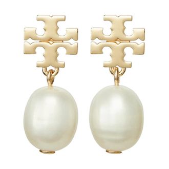 Tory Burch Kira Pearl Drop Earrings - Dames - Oorbellen - Geel - ONE Size - Accessoires