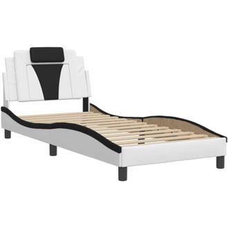 vidaXL Vidaxl - Cama Con Cabecero Cuero Sint&eacute;tico Blanco Y Negro 80x200 Cm