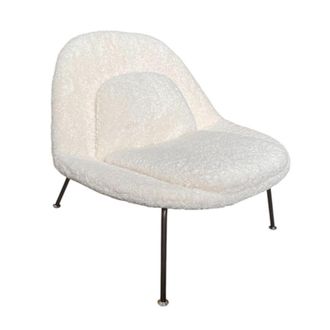 Mathi Design Sill&oacute;n contempor&aacute;neo de piel blanca