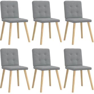 vidaXL Vidaxl - Sillas De Comedor 6 Unidades De Tela Gris Claro