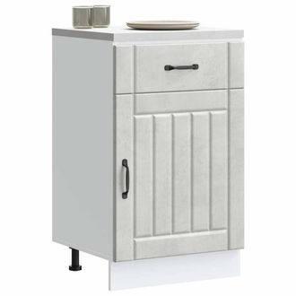 Berkfield Home Kitchen Base Cabinet Lucca Concrete Grey Engineered Wood