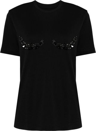 JNBY crystal-embellished T-shirt - women - Cotton - S - Black