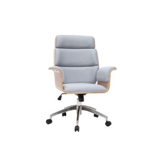 Miliboo Miliboo - Sill&oacute;n De Escritorio En Tejido Gris Y Madera Clara Elon