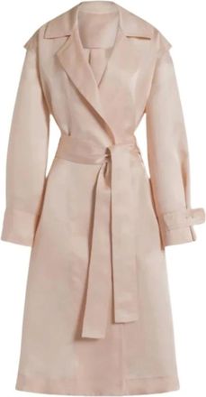 Alberta Ferretti Jassen, Dames, Roze, L, Geknoopte Trenchcoat