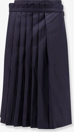 Dries Van Noten Gonna Midi Sim in lana a pieghe - DRIES VAN NOTEN - gender_Woman