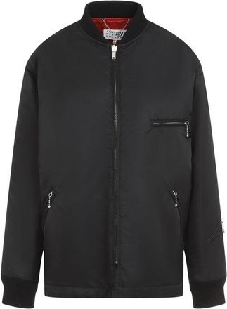 Maison Margiela Black Stand-Up Ribbed Collar Jacket