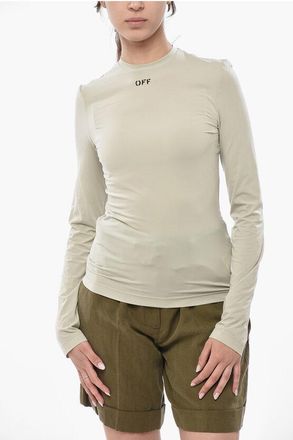 Off-white Crewneck Top SECOND SKIN with Printed Logo size 40