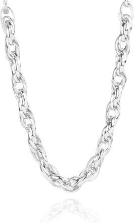 Federica Tosi Silver Lace Rose 925 Silver Plated Bronze Metal Necklace