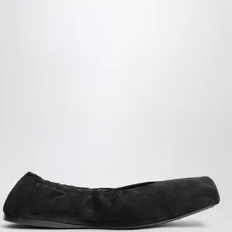 Alaia Ballerina bimateriale con punta squadrata marrone