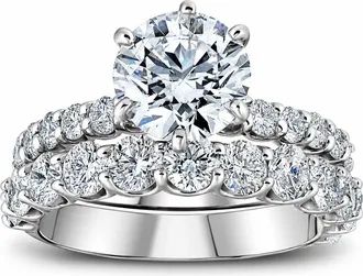 Pompeii3 3 Ct Diamond Engagement Wedding Ring Set 14k White Gold