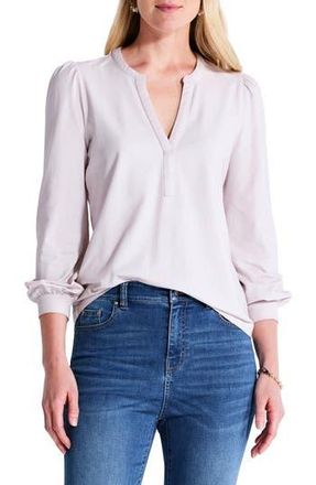 Nic+Zoe Perfect Knit Henley Top in Light Rose Gold at Nordstrom Rack, Size X-Small