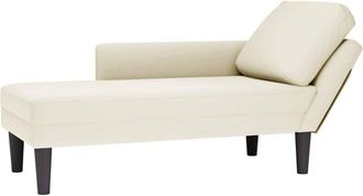 vidaXL Vidaxl - Tumbona Con Almohada Y Reposabrazo Derecho Terciopelo Crema