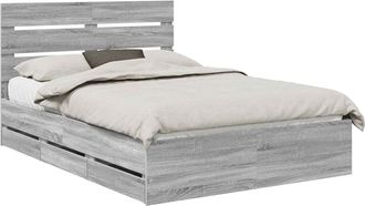 vidaXL Estructura De Cama Gris Sonoma 150 X 200 Cm Madera Ingenieril Vidaxl