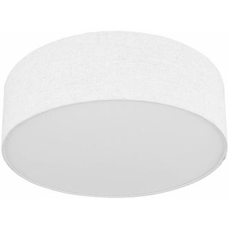 Globo Lighting Plafoniera tonda bianca plafoniera tessuto bianco lampada tessile, soggiorno, paralume in tessuto metallo, 3x prese E27, DxH 40x12cm