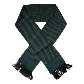 Dolce & Gabbana Silky Scarves, female, Green, Size: ONE SIZE Fantasy Fringes Neck Wrap Scarf