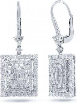 Allurez 2.99ct 18k White Gold Diamond Earrings