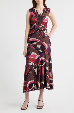 Rails Vanya Abstract Print Faux Wrap Midi Dress in Paradise at Nordstrom, Size Xx-Large
