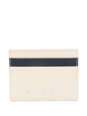 Marni mbossed-logo cardholder - men - Calf Leather/Viscose/Plastic/Polyurethane - One Size - Neutrals