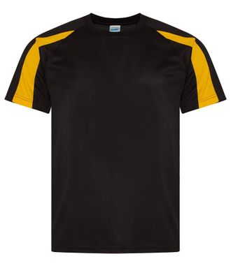 Just Cool AWDis Cool Contrast Wicking T-Shirt Jet Black/Gold L