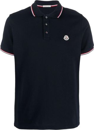Moncler Navy Blue Logo Cotton Polo Shirt