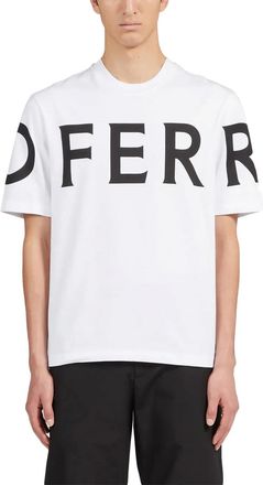 Ferragamo Logo-Print Cotton T-Shirt - White