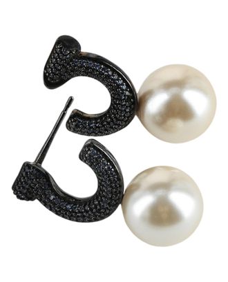 Ferragamo Gancini Faux Pearl Stud Earrings