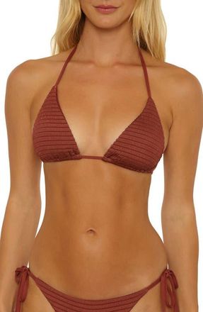 Isabella Rose Taylor Maza Triangle Bikini Top in Chestnut at Nordstrom, Size Medium