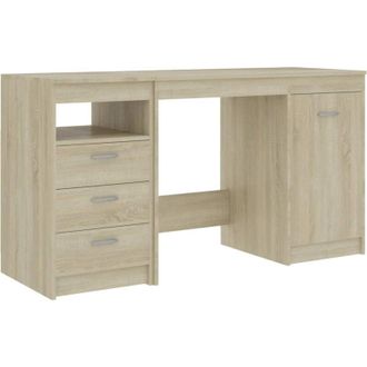 vidaXL Desk Sonoma Oak 140x50x76 cm Engineered Wood Vidaxl