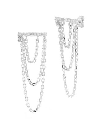 Sphera Milano Silver Cz Chain Earrings