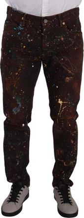 Dolce & Gabbana Slim-fit Jeans - Heren - Slim Fit Jeans - Veelkleurig - XL - Katoen - Jeans