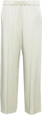 Jil Sander Wide-Leg Broeken - Dames - Wijde Broeken - Groen - S - Satijn - Broeken