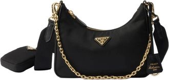 Prada Re-Edition 2005 Tas - Dames - Tassen - Zwart - Maat: ONE Size Leer