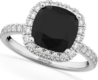 Allurez Cushion Cut Black Diamond Engagement Ring 14k White Gold in 2.55Ct/white Gold at Nordstrom, Size 6.5