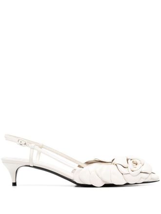 Valentino Garavani appliqu&eacute;-detail pointed-toe pumps - White