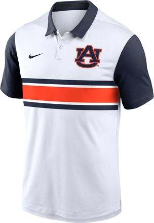 Nike Auburn Primetime Vapor Pattern Nike Mens Dri-FIT College Polo in White | 00HT19NUAUN-B3F
