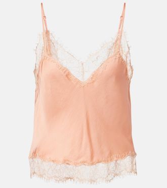 Poupette St Barth Top lencero Zely de sat&eacute;n con encaje