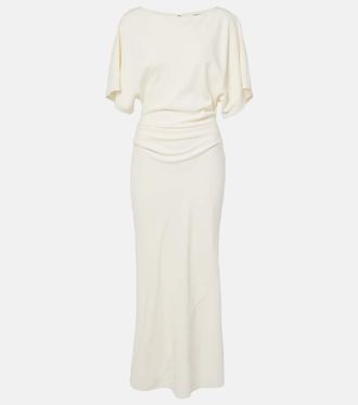 Staud Amelie gathered crepe midi dress