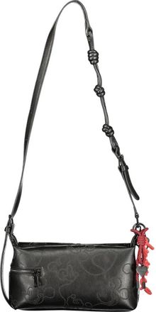Desigual Medium Tas Met Mickey Mouse Applicaties - Dames - Schoudertassen - Zwart - ONE Size - Leer - Tassen