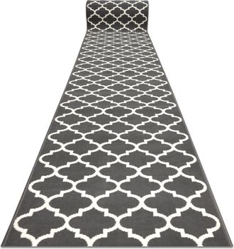 RugsX Rugsx - Alfombra De Pasillo Bcf Morad Trelis Espaldera Marroqu&iacute; Gris / Crema 120 Cm Grey 120x210 Cm