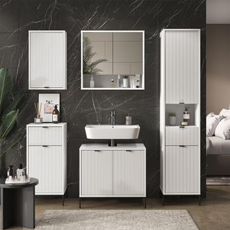 Vicco Conjunto De Muebles De Ba&ntilde;o Eliza, Blanco, 5 Partes
