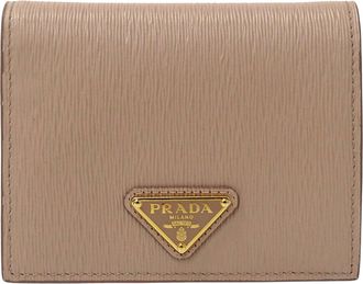 Prada Pink Beige Leather Wallet (Bi-Fold) (Pre-Owned)