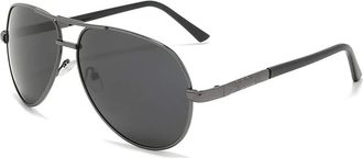 Generic Polarized Sunglasses for Men - Retro Double Beam Skeleton Design, Anti-Glare for Travel and Fishing