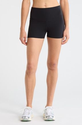 Zella Luxe Lite High Waist Shorty Shorts in Black at Nordstrom, Size Xx-Large