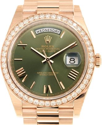 Rolex Day-Date Automatic Chronometer Diamond Green Dial Unisex Watch 228345GRP