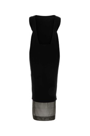 Khaite Womens Black Viscose Blend Malik Dress Exterior: Polyester Abiti