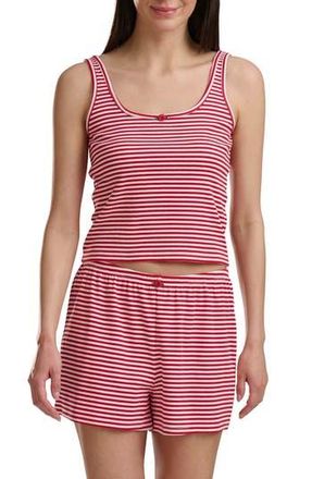 Splendid Feeder Striped Tank and Boxer Pajamas in Feeder Stripe Tango Red at Nordstrom Rack, Size X-Small