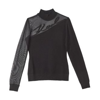 Karl Lagerfeld Truien & Vesten, Dames, Zwart, M, Polyester, Karl Signature Mock Neck