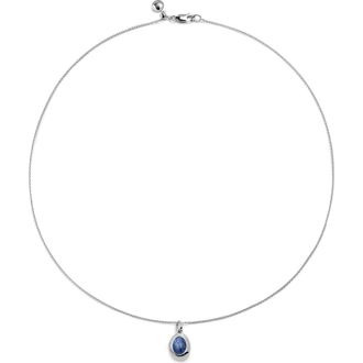 Monica Vinader Birthstone Locket Necklace in Sterling Silver /Kynite at Nordstrom