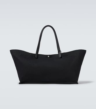 The Row Idaho XL leather-trimmed canvas tote bag