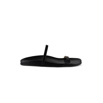 The Row Schoenen, Dames, Zwart, 39 EU, Leer, Hugh Thin Strap Slide
